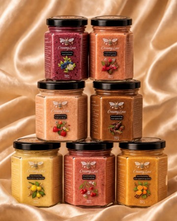 Smakspakken – komplett sett med 7 smaker (7 glass à 230 g per glass)